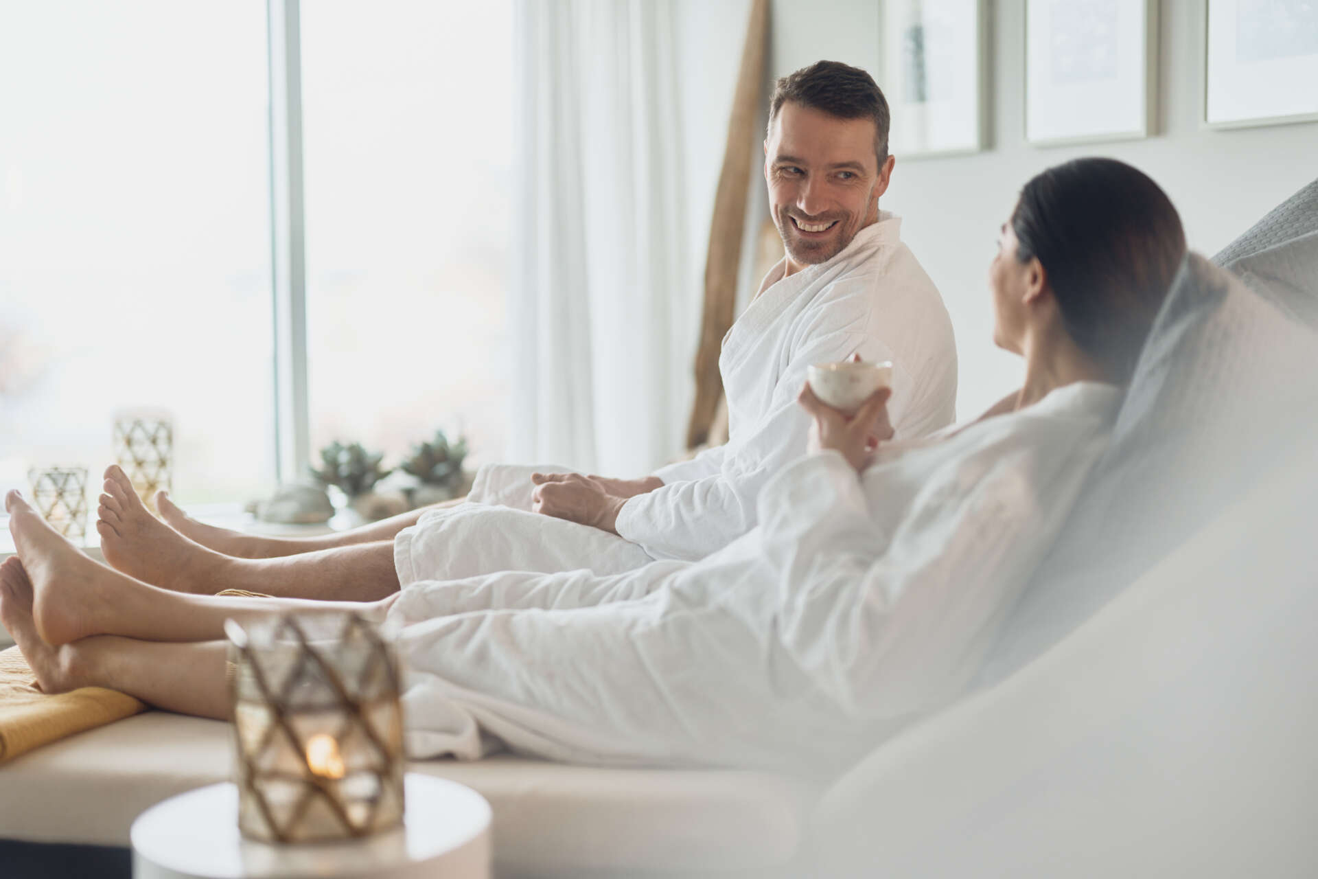 Gäster som njuter på relaxavdelningen på Upper House Spa.